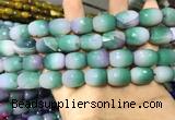 CAA2142 15.5 inches 12*16mm faceted drum agate beads wholesale