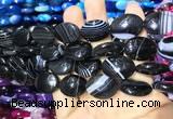 CAA2177 15.5 inches 15*20mm oval banded agate beads wholesale