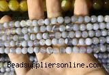 CAA2191 15.5 inches 6mm faceted round banded agate beads