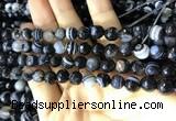 CAA2199 15.5 inches 8mm faceted round banded agate beads