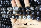 CAA2201 15.5 inches 12mm faceted round banded agate beads