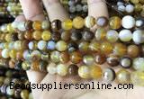 CAA2206 15.5 inches 8mm faceted round banded agate beads