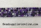 CAA2211 15.5 inches 4mm faceted round banded agate beads