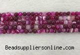 CAA2219 15.5 inches 6mm faceted round banded agate beads