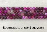 CAA2220 15.5 inches 8mm faceted round banded agate beads