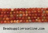 CAA2227 15.5 inches 8mm faceted round banded agate beads