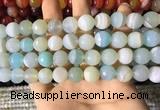 CAA2243 15.5 inches 12mm faceted round banded agate beads