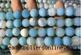 CAA2247 15.5 inches 14mm faceted round banded agate beads