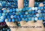 CAA2251 15.5 inches 8mm faceted round banded agate beads