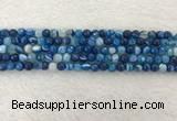 CAA2256 15.5 inches 4mm faceted round banded agate beads