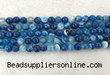 CAA2258 15.5 inches 8mm faceted round banded agate beads