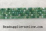 CAA2277 15.5 inches 4mm faceted round banded agate beads