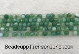 CAA2278 15.5 inches 6mm faceted round banded agate beads