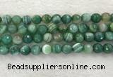 CAA2281 15.5 inches 12mm faceted round banded agate beads