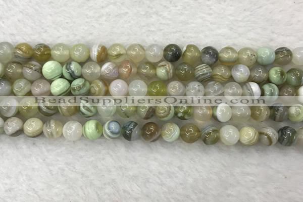 CAA2309 15.5 inches 6mm round banded agate gemstone beads