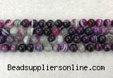 CAA2323 15.5 inches 10mm round banded agate gemstone beads