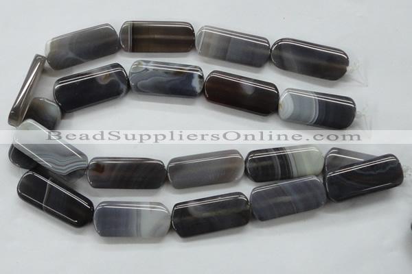 CAA238 15.5 inches 20*40mm rectangle grey line agate beads