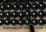 CAA2401 15.5 inches 3mm round black agate beads wholesale