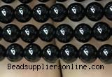 CAA2402 15.5 inches 4mm round black agate beads wholesale