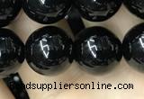 CAA2406 15.5 inches 12mm round black agate beads wholesale