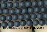 CAA2445 15.5 inches 2mm round matte black agate beads wholesale