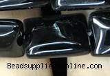 CAA2568 15.5 inches 13*18mm rectangle black agate beads wholesale