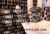 CAA2662 15.5 inches 10*28mm - 11*30mm rice tibetan agate dzi beads