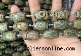 CAA2669 15.5 inches 13*22mm - 15*23mm drum tibetan agate dzi beads