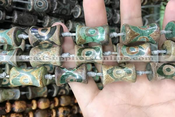 CAA2682 15.5 inches 15*18mm - 16*23mm bone tibetan agate dzi beads