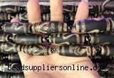 CAA2693 15.5 inches 14*38mm - 16*43mm rice tibetan agate dzi beads