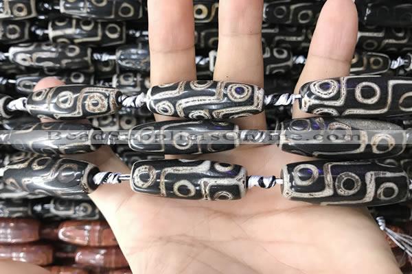 CAA2709 15.5 inches 14*38mm - 16*43mm rice tibetan agate dzi beads