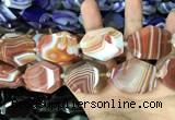 CAA2773 25*32mm - 27*35mm faceted freeform line agate beads