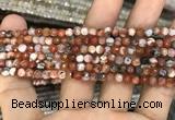 CAA2804 15 inches 4mm faceted round fire crackle agate beads wholesale