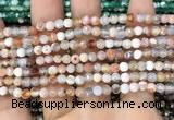 CAA2811 15 inches 4mm faceted round fire crackle agate beads wholesale