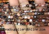 CAA2830 15 inches 4mm faceted round fire crackle agate beads wholesale