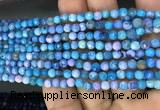 CAA2834 15 inches 4mm faceted round fire crackle agate beads wholesale