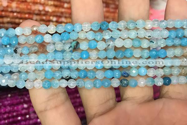 CAA2842 15 inches 4mm faceted round fire crackle agate beads wholesale