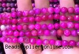 CAA2894 15 inches 6mm faceted round fire crackle agate beads wholesale