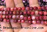 CAA2901 15 inches 6mm faceted round fire crackle agate beads wholesale