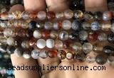 CAA2925 15 inches 6mm faceted round fire crackle agate beads wholesale