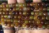 CAA2928 15 inches 6mm faceted round fire crackle agate beads wholesale