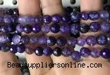 CAA2929 15 inches 6mm faceted round fire crackle agate beads wholesale