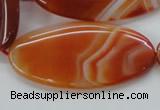 CAA296 15.5 inches 30*60mm oval red line agate gemstone beads