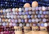 CAA2962 15 inches 8mm faceted round fire crackle agate beads wholesale