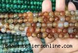 CAA2966 15 inches 8mm faceted round fire crackle agate beads wholesale