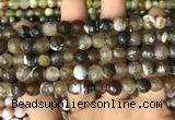 CAA2987 15 inches 8mm faceted round fire crackle agate beads wholesale