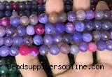 CAA3003 15 inches 8mm faceted round fire crackle agate beads wholesale