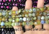 CAA3011 15 inches 8mm faceted round fire crackle agate beads wholesale