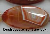 CAA305 15.5 inches 32*52mm faceted oval red line agate beads