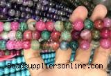 CAA3055 15 inches 10mm faceted round fire crackle agate beads wholesale